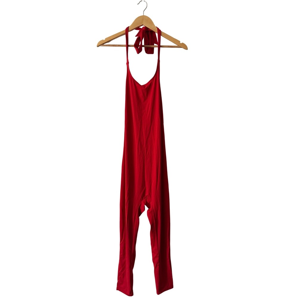 Khy Halter Neck Capri Catsuit Red Sleeveless Jumpsuit XL PK24-6007-F023-AURR-XL